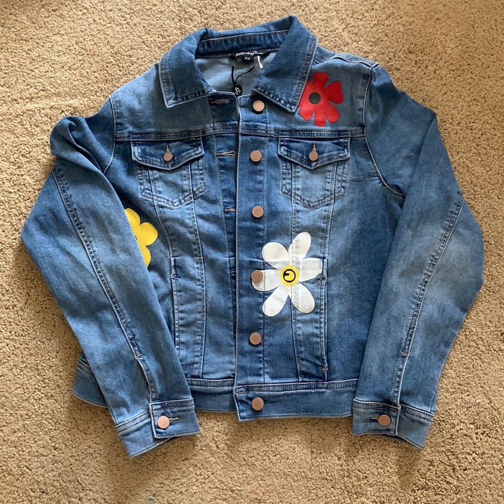 flower jean jacket